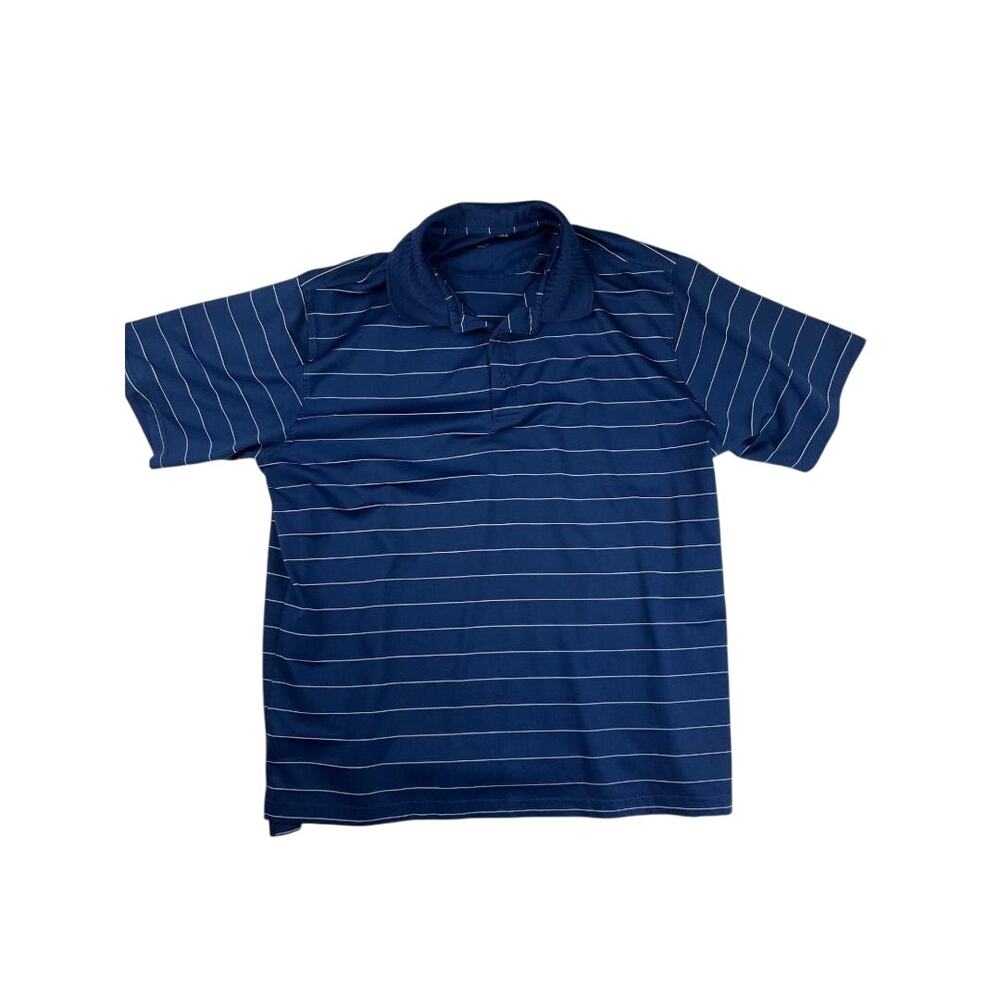 Golden Bear Jack Nicklaus Golf Polo Shirt Men XL Navy Blue White Striped  **FLAW